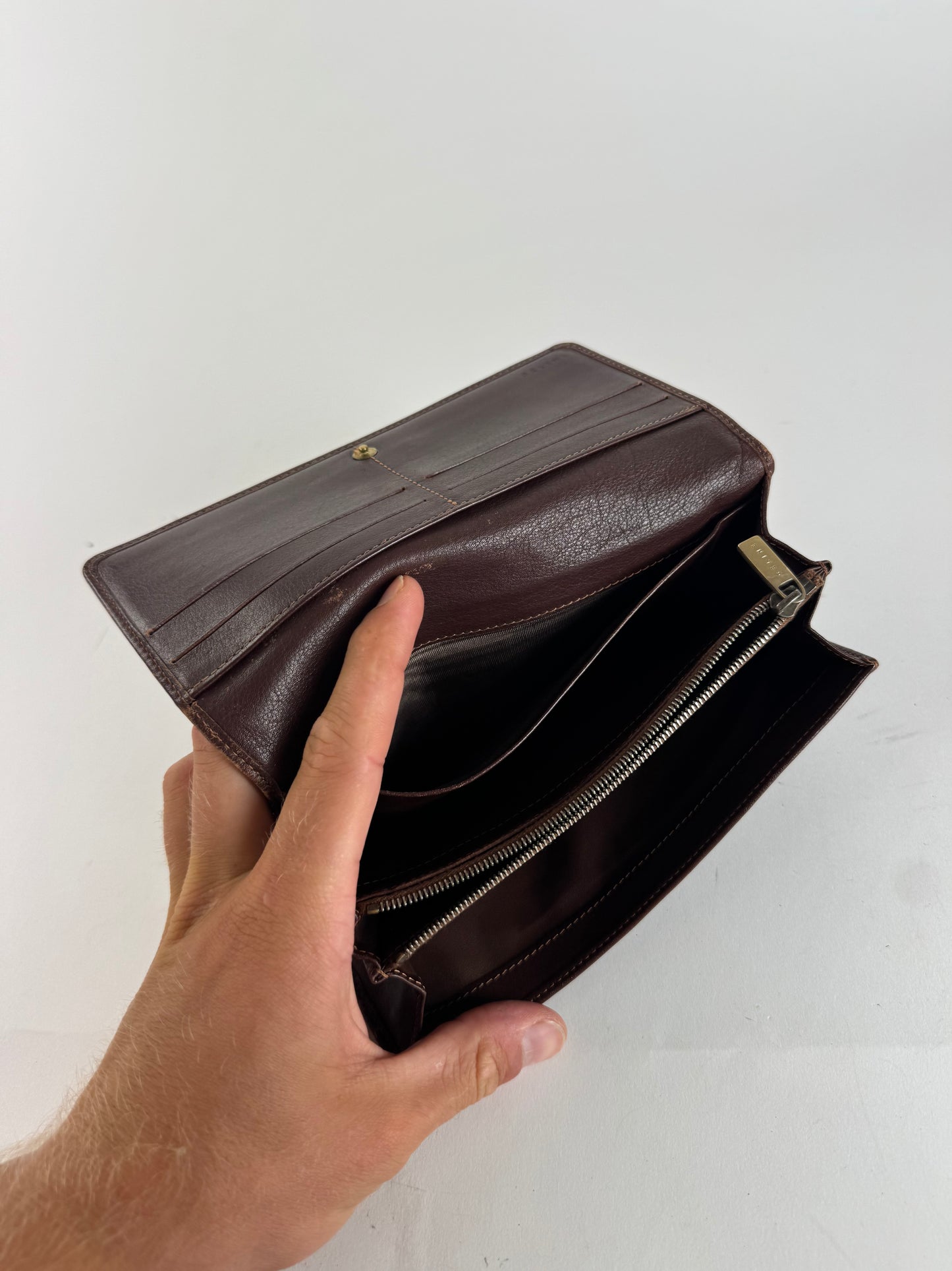 Vintage Celine Paris Monogram Denim Leather wallet