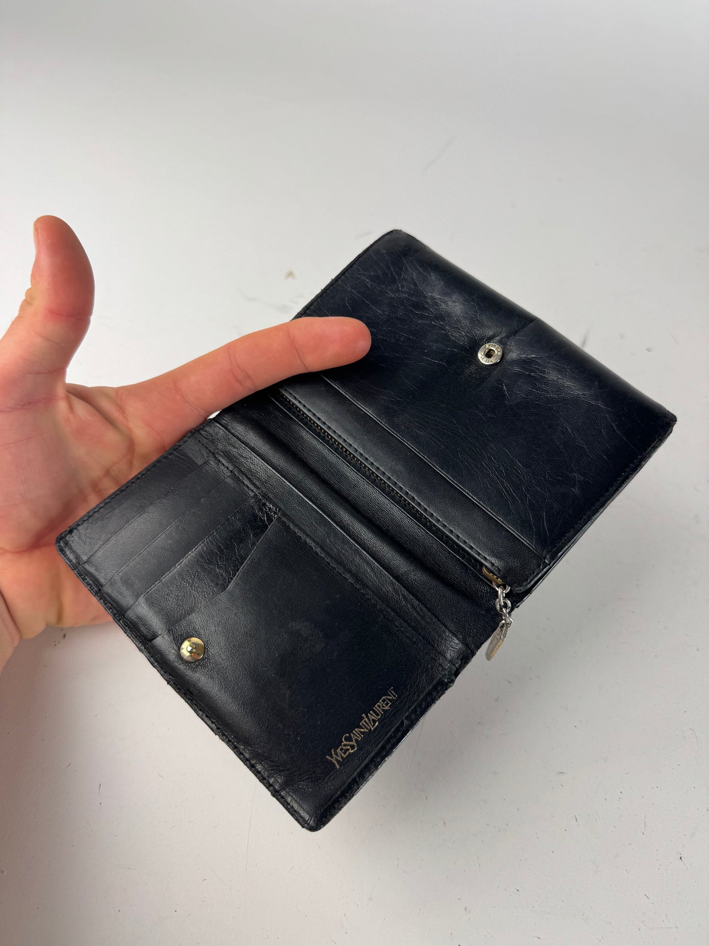 Vintage Yves Saint Lauren Leather Wallet Black