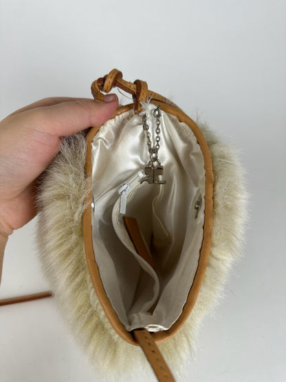 Vintage Courreges Fur Bag White