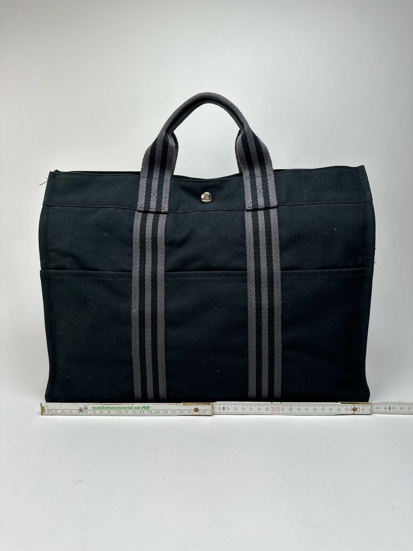 Vintage Hermes canvas Shopper black