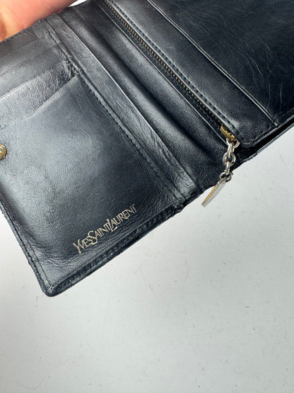 Vintage Yves Saint Lauren Leather Wallet Black