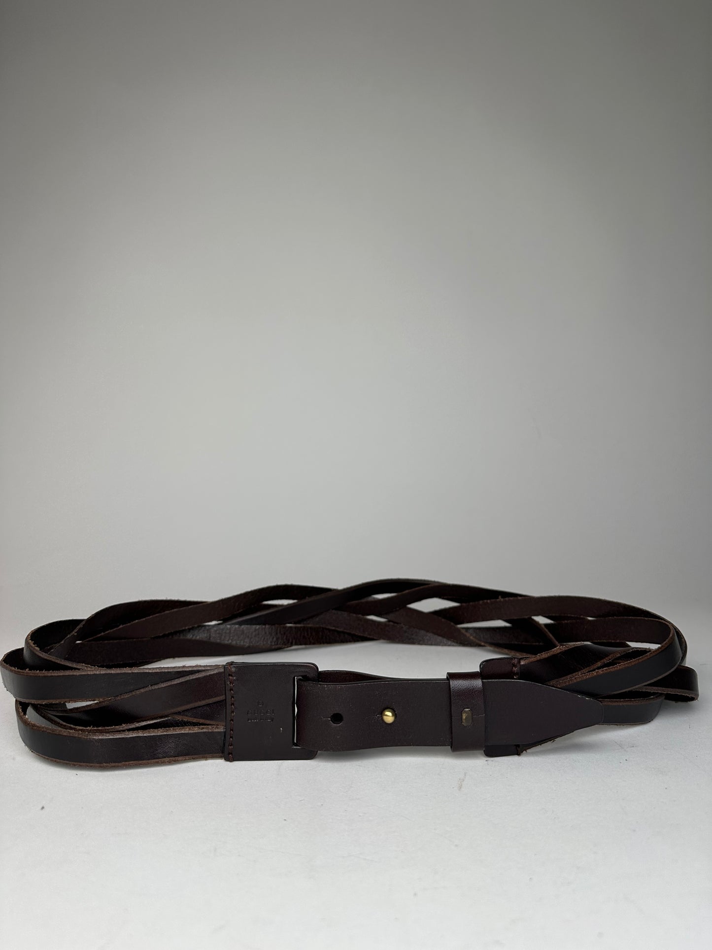 Vintage Gucci Twisted Leather Belt Brown