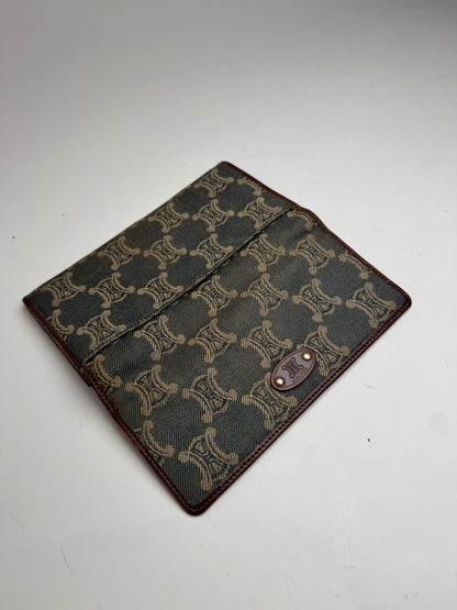 Vintage Celine Paris Monogram Denim Leather wallet