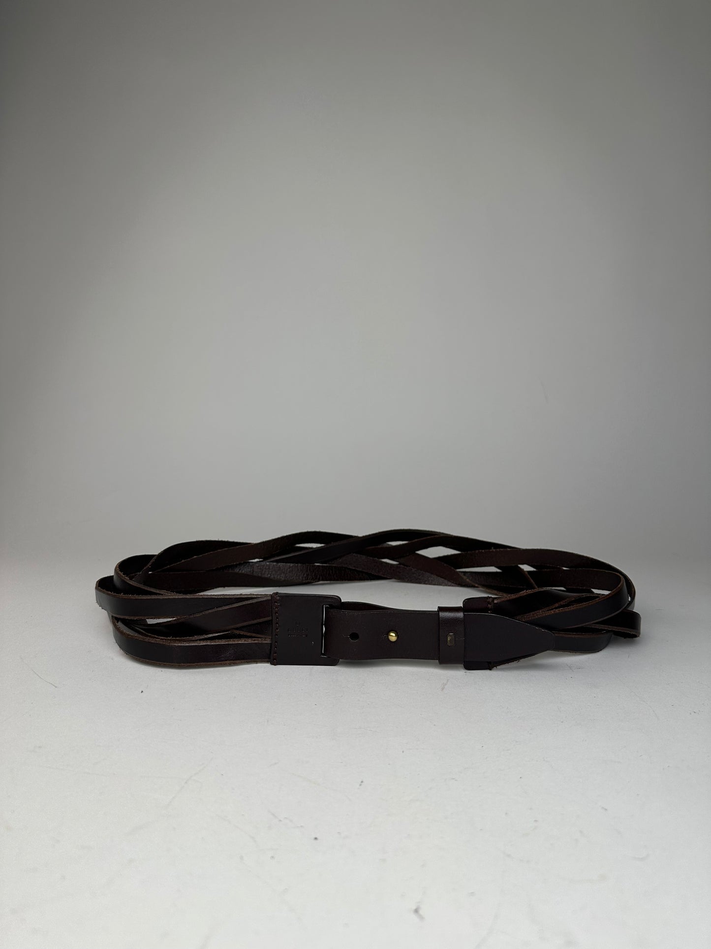 Vintage Gucci Twisted Leather Belt Brown