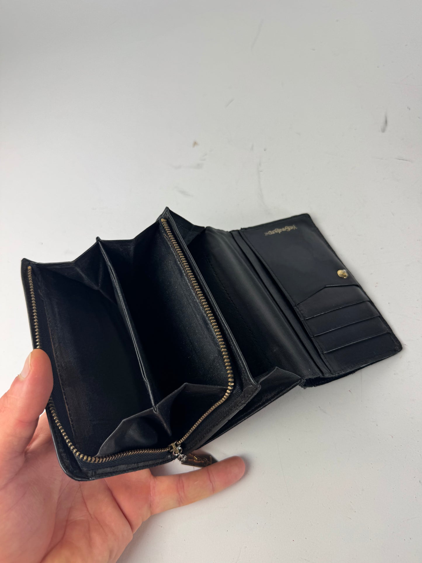 Vintage Yves Saint Lauren Leather Wallet Black