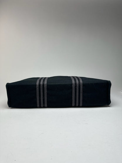 Vintage Hermes canvas Shopper black