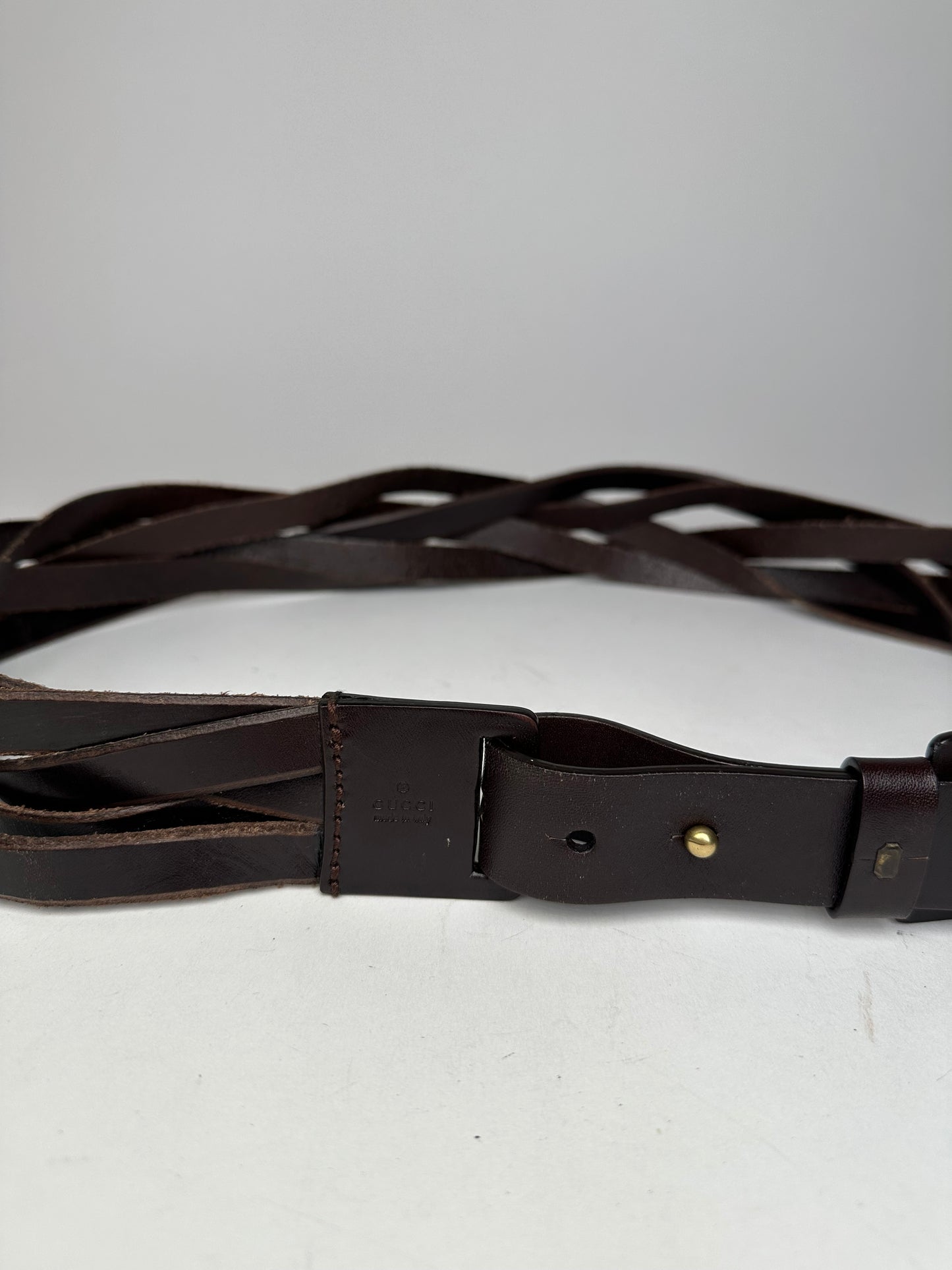 Vintage Gucci Twisted Leather Belt Brown