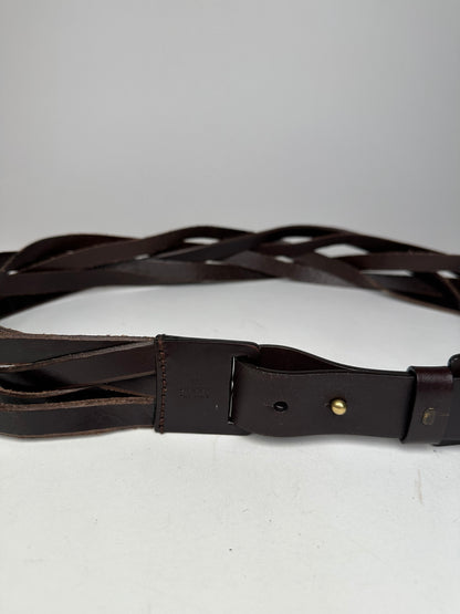 Vintage Gucci Twisted Leather Belt Brown