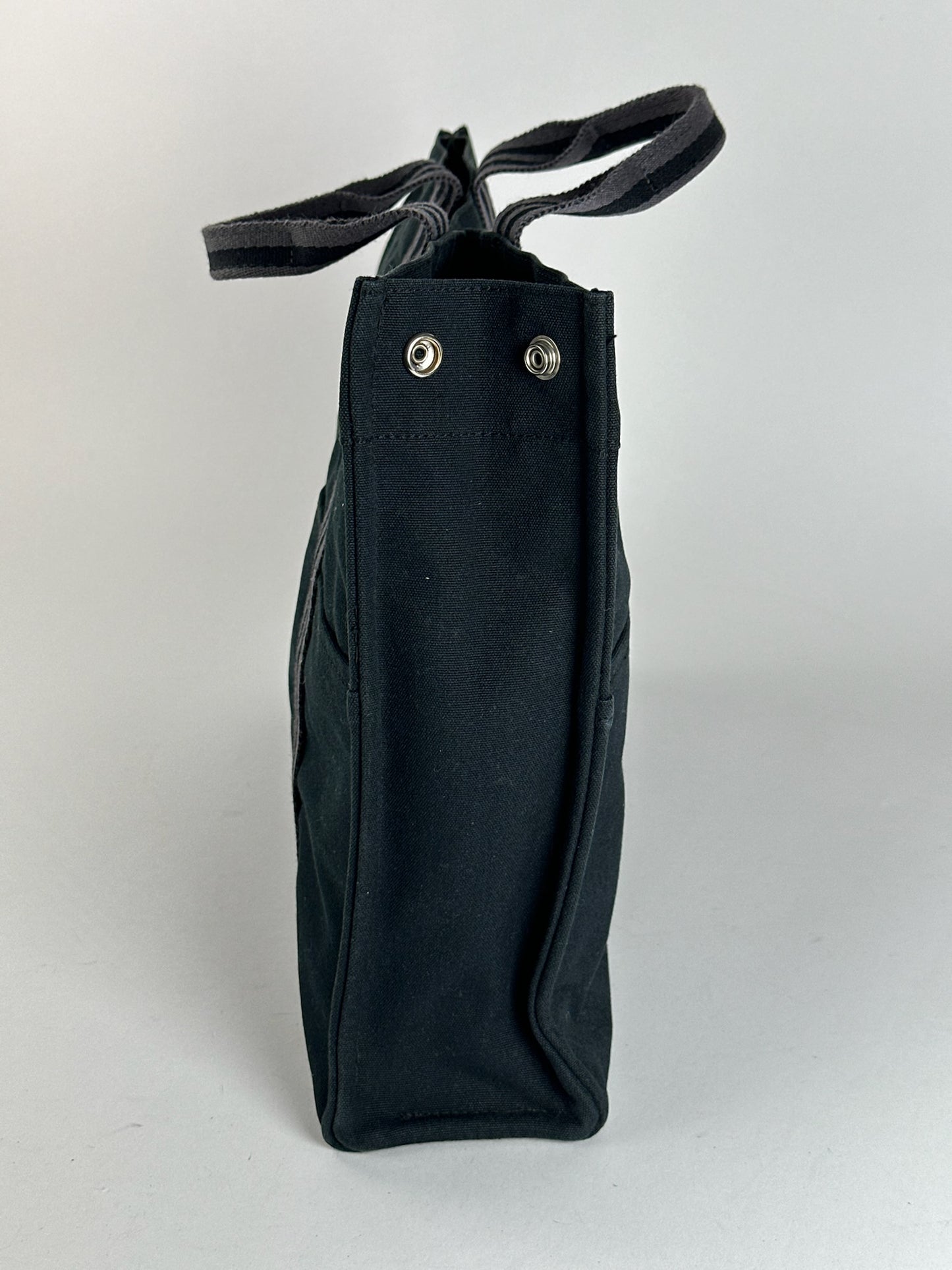 Vintage Hermes canvas Shopper black