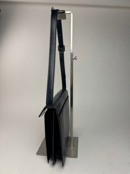 Sac vintage Yves Saint Laurent en cuir gaufré serpent bleu marine