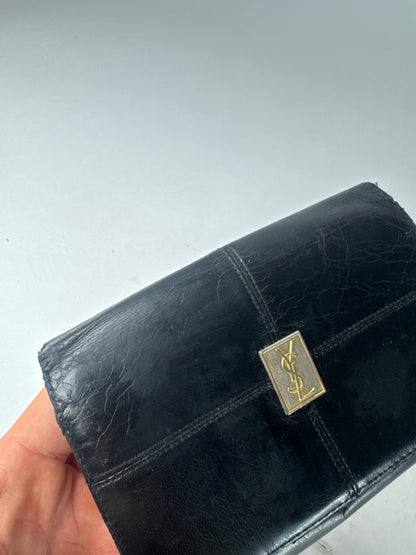 Vintage Yves Saint Lauren Leather Wallet Black