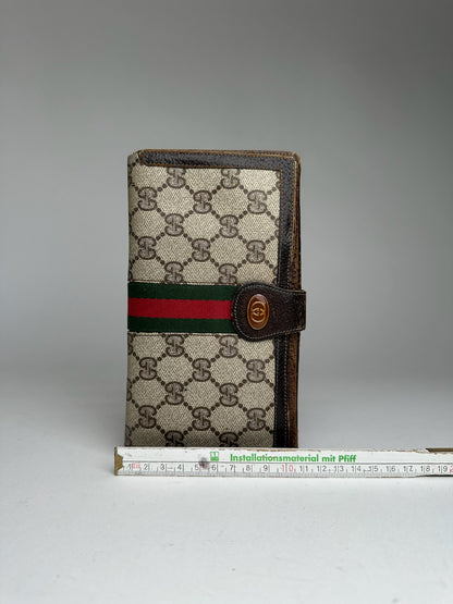 Vintage Gucci Ophida Leather Wallet Gray Brown