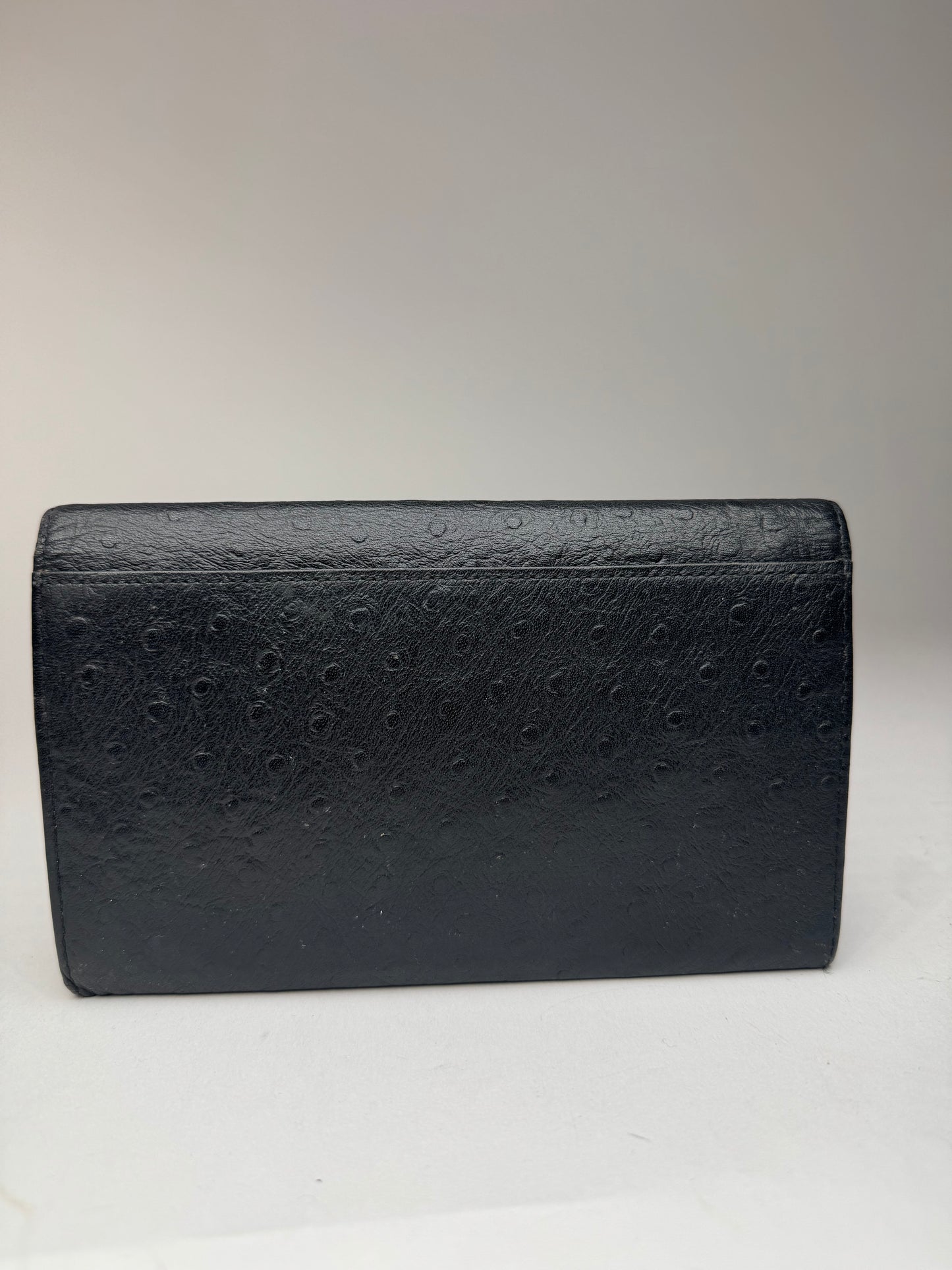 Vintage Gianni Versace Ostrich leather wallet black