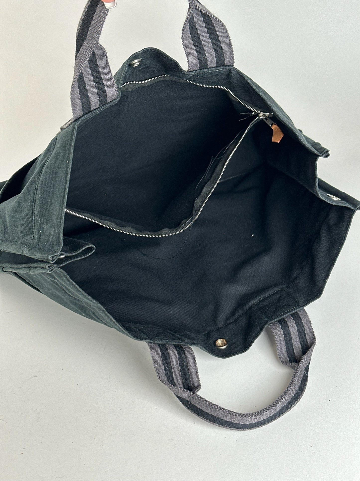 Vintage Hermes canvas Shopper black