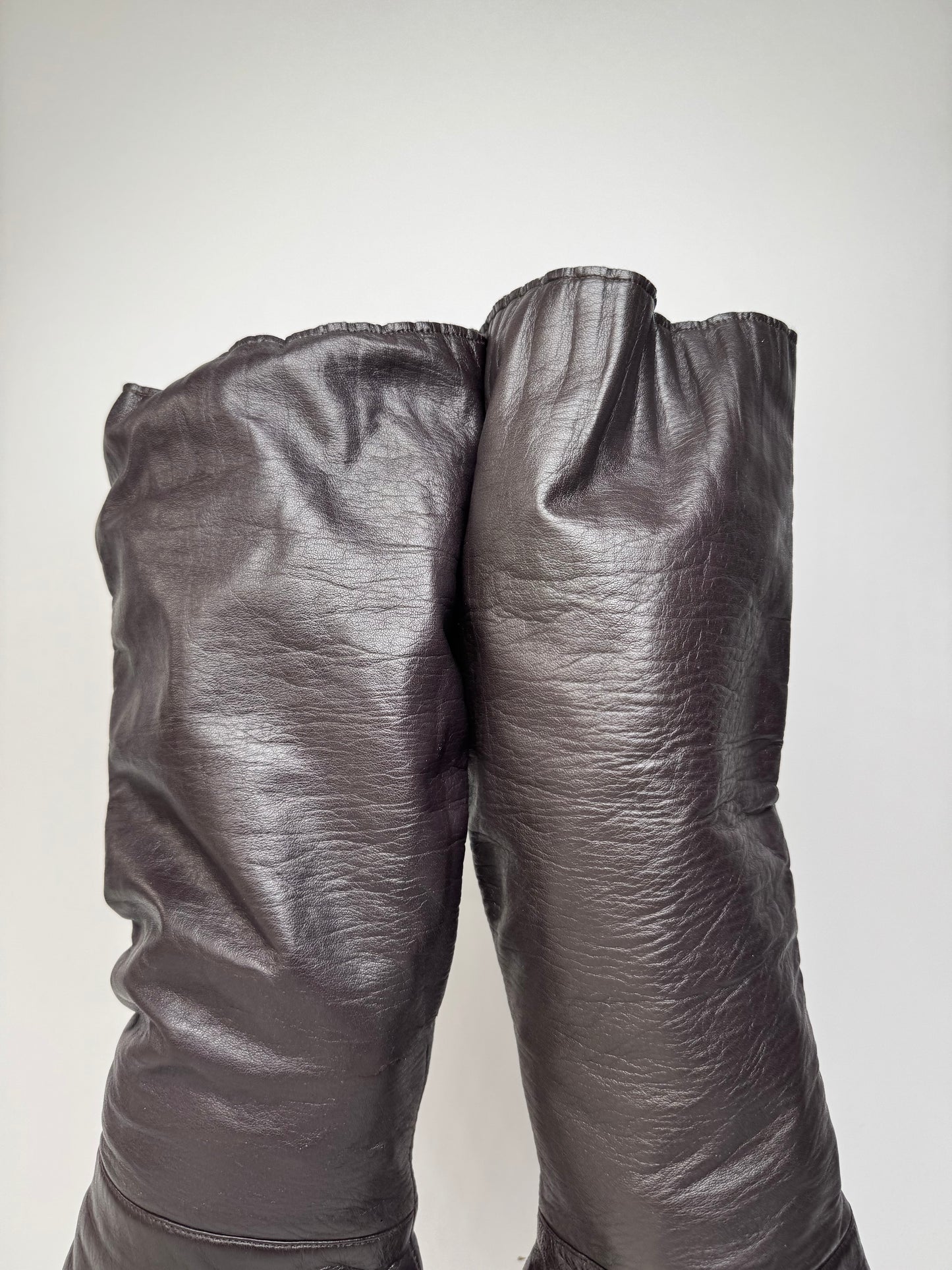 Vintage Marni Leather Heeled Boots Brown EU38