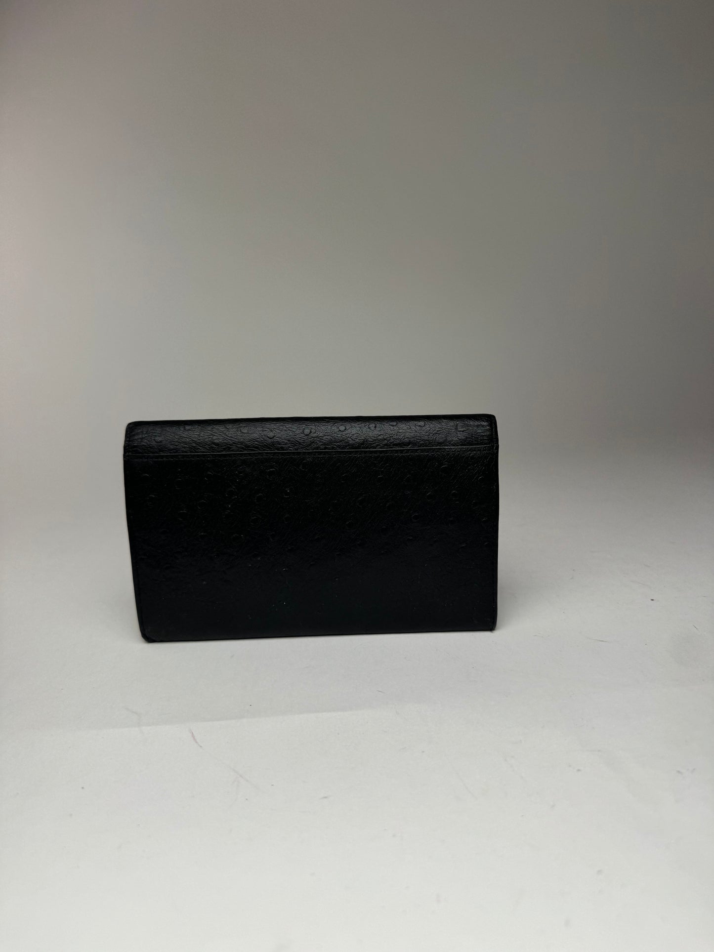Vintage Gianni Versace Ostrich leather wallet black