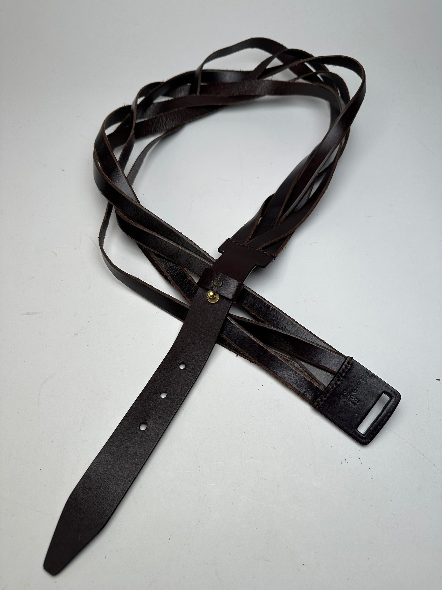 Vintage Gucci Twisted Leather Belt Brown