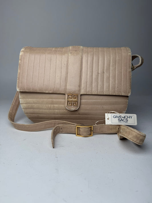 Vintage Givenchy Crossbody Leather bag beige
