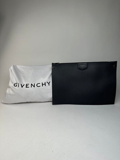 Vintage Givenchy Antigona Leather Clutch Anthracite