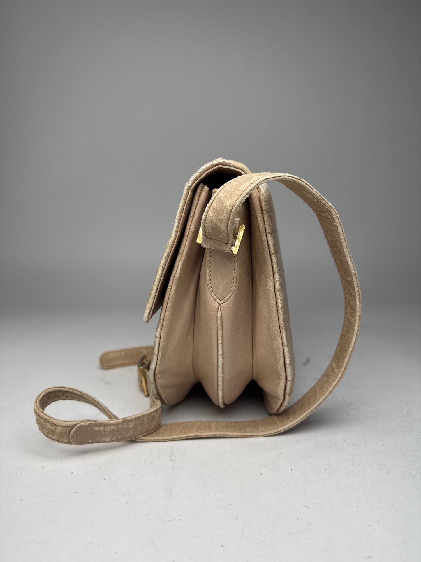 Vintage Givenchy Crossbody Leather bag beige