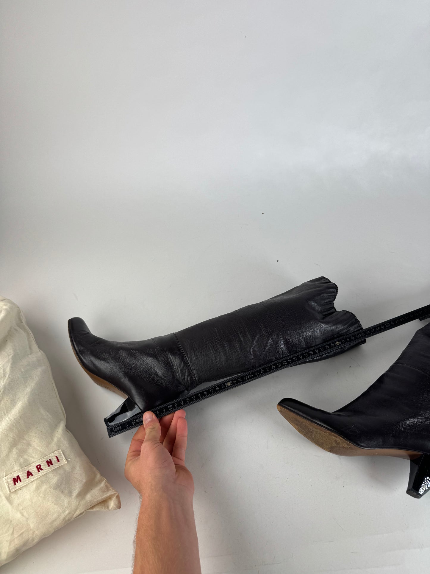 Vintage Marni Leather Heeled Boots Brown EU38