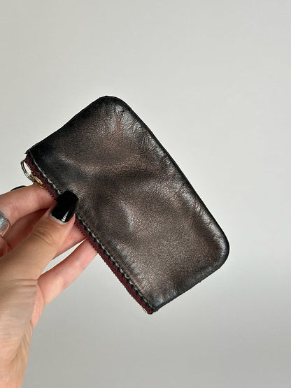Vintage Loewe leather card holder gray brown
