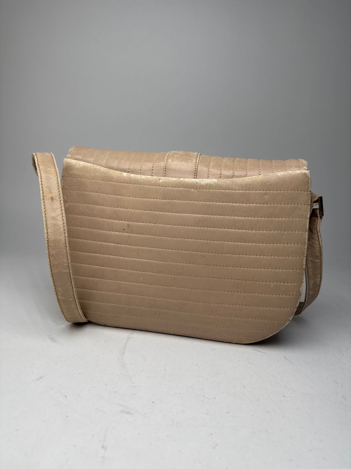 Vintage Givenchy Crossbody Leather bag beige