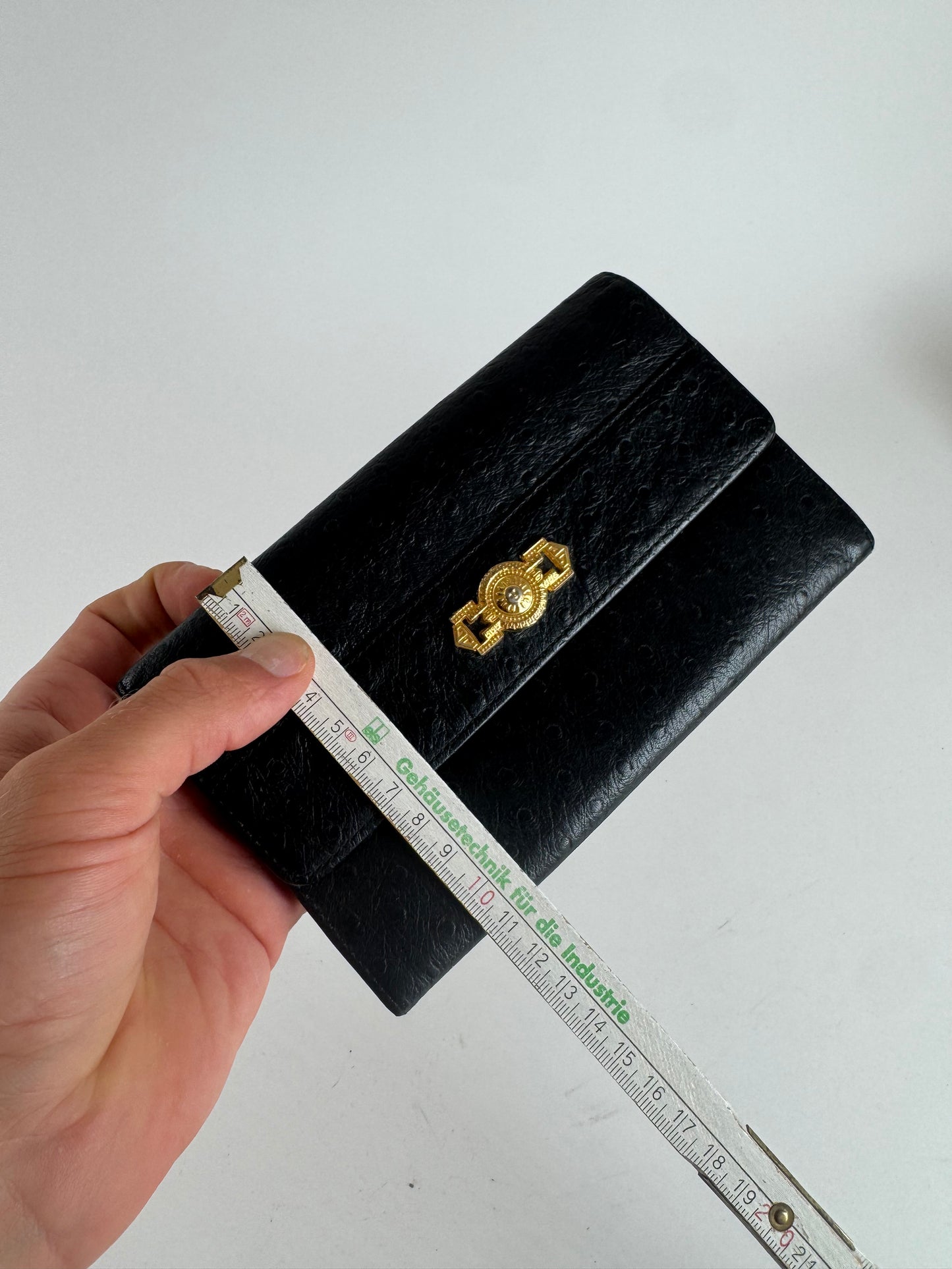 Vintage Gianni Versace Ostrich leather wallet black