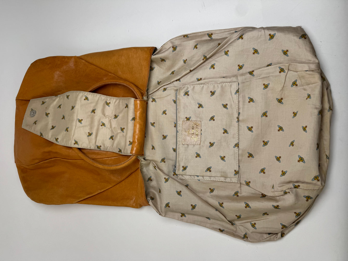 Sac vintage en cuir bidirectionnel Vivienne Westwood camel