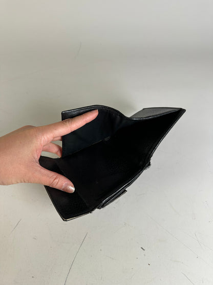Vintage Gucci GG Canvas Wallet Black Silver