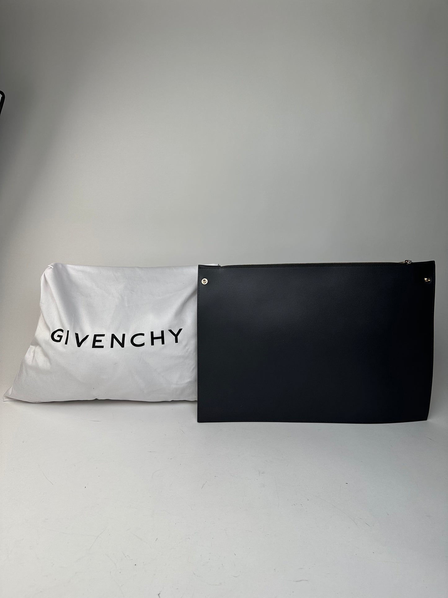 Vintage Givenchy Antigona Leather Clutch Anthracite
