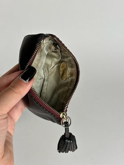 Vintage Loewe leather card holder gray brown