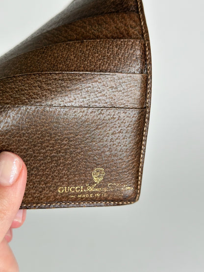 Vintage Gucci Ophida Leather Wallet Gray Brown