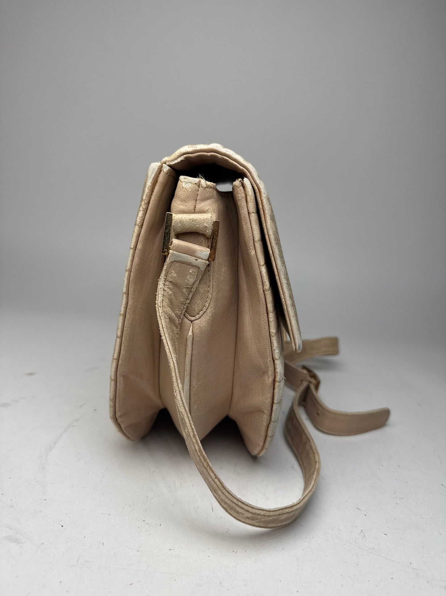 Vintage Givenchy Crossbody Leather bag beige