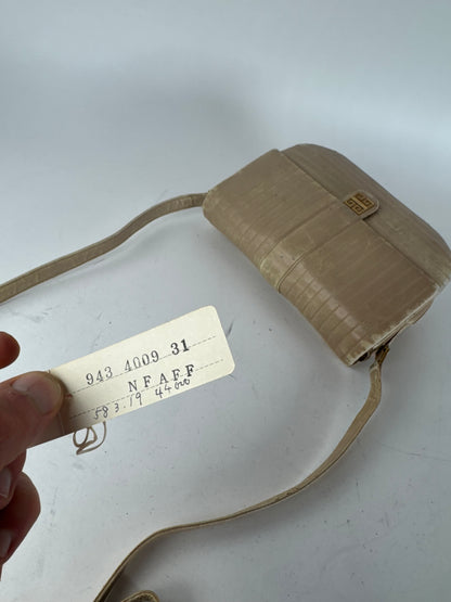 Vintage Givenchy Crossbody Leather bag beige