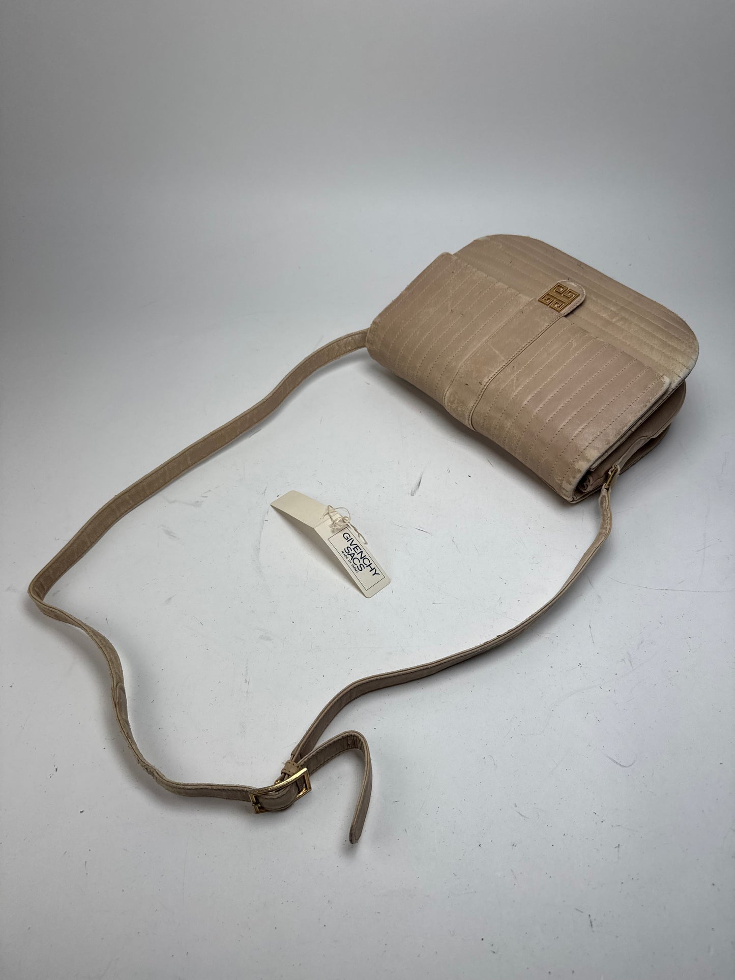 Vintage Givenchy Crossbody Leather bag beige