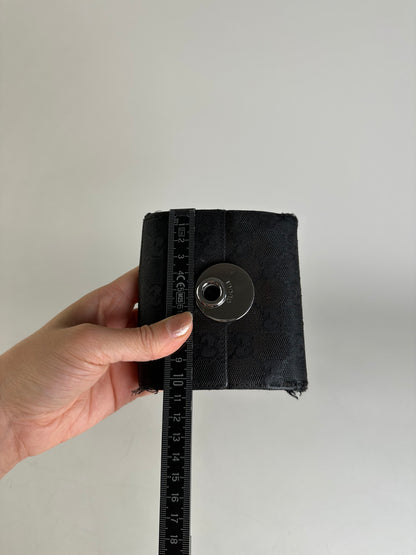 Vintage Gucci GG Canvas Wallet Black Silver