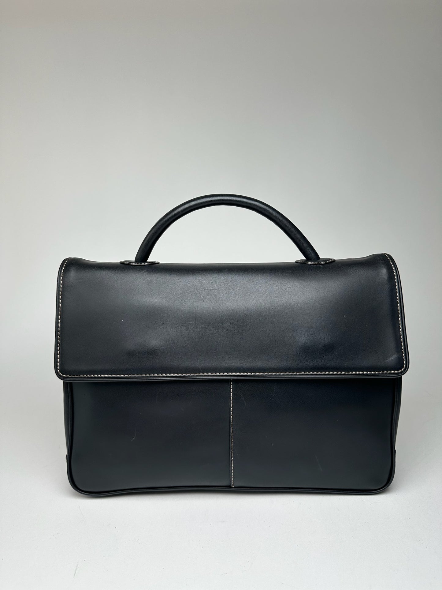 Vintage Issey Miyake Leather Briefcase black
