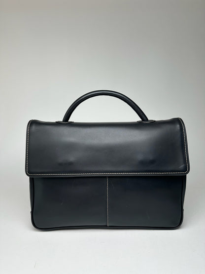 Vintage Issey Miyake Leather Briefcase black