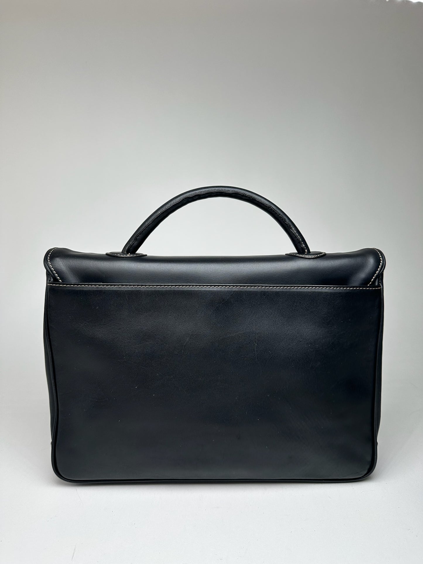 Vintage Issey Miyake Leather Briefcase black