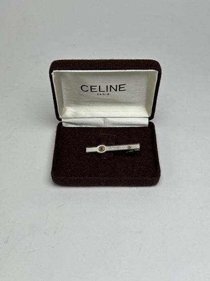Vintage Celine money Tie clamp silver golden