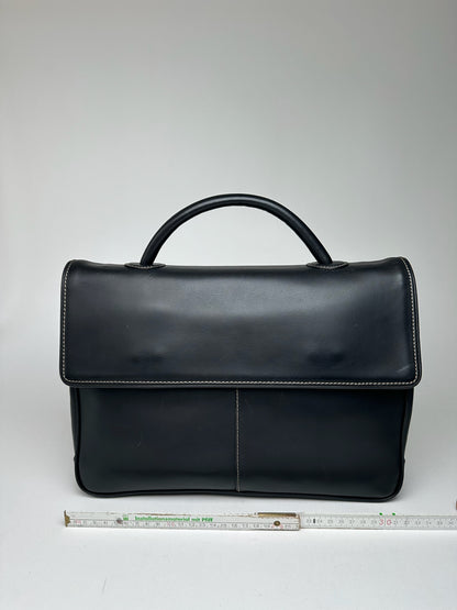Vintage Issey Miyake Leather Briefcase black