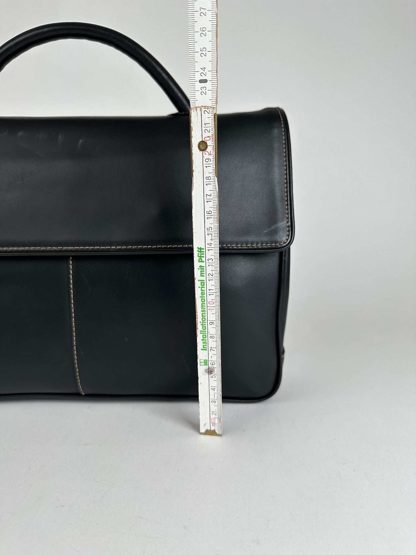 Vintage Issey Miyake Leather Briefcase black