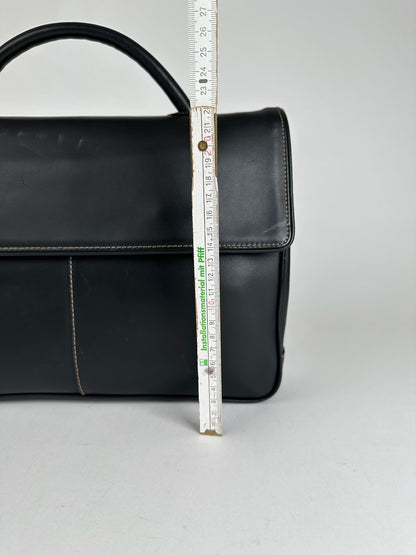Vintage Issey Miyake Leather Briefcase black