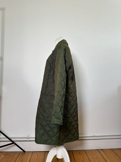 Vintage Ferragamo Nylon Blend Coat Olive Green L