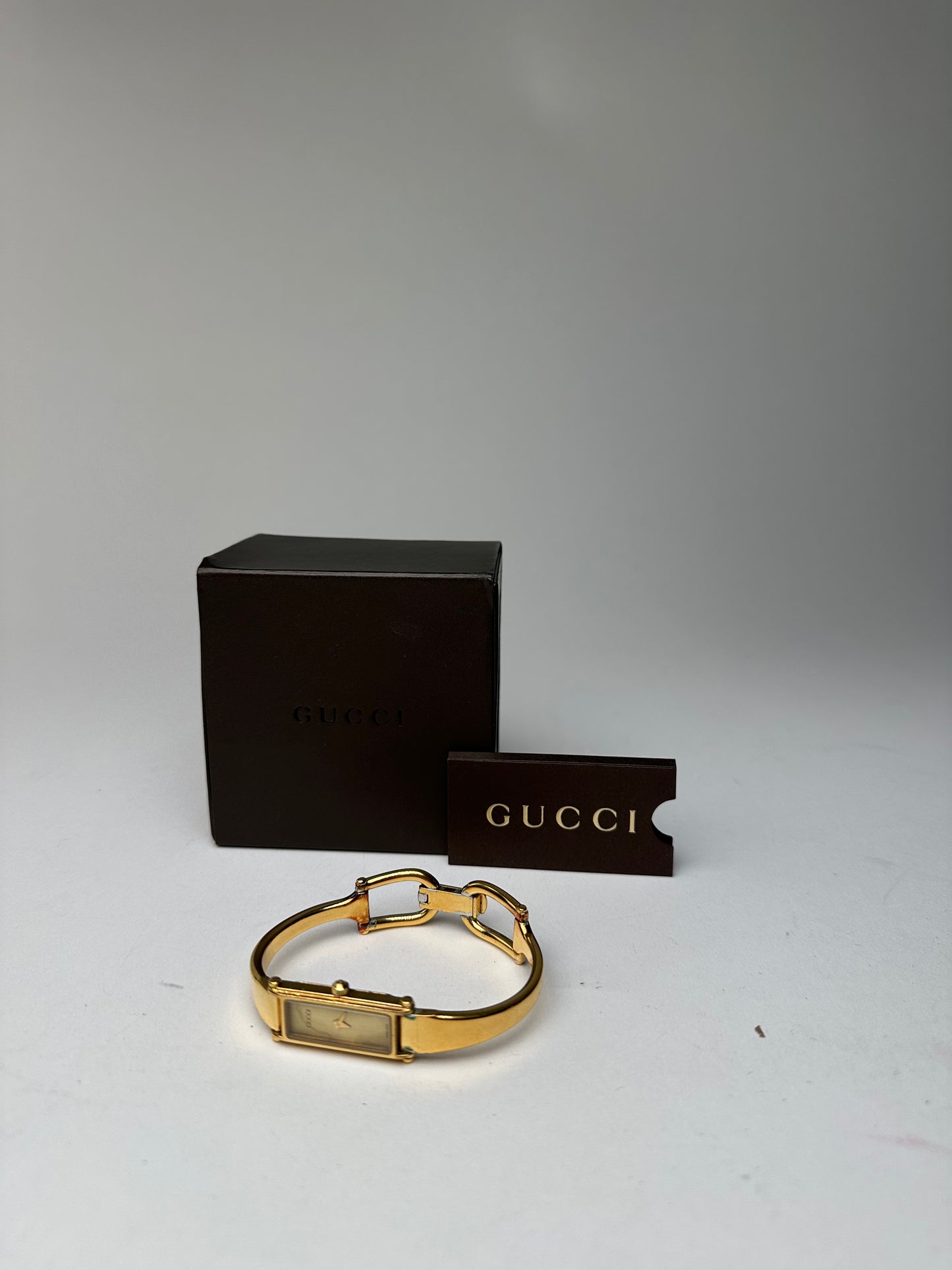 Vintage Gucci 1500L Gold-Plated Horsebit Bangle Quartz Watch