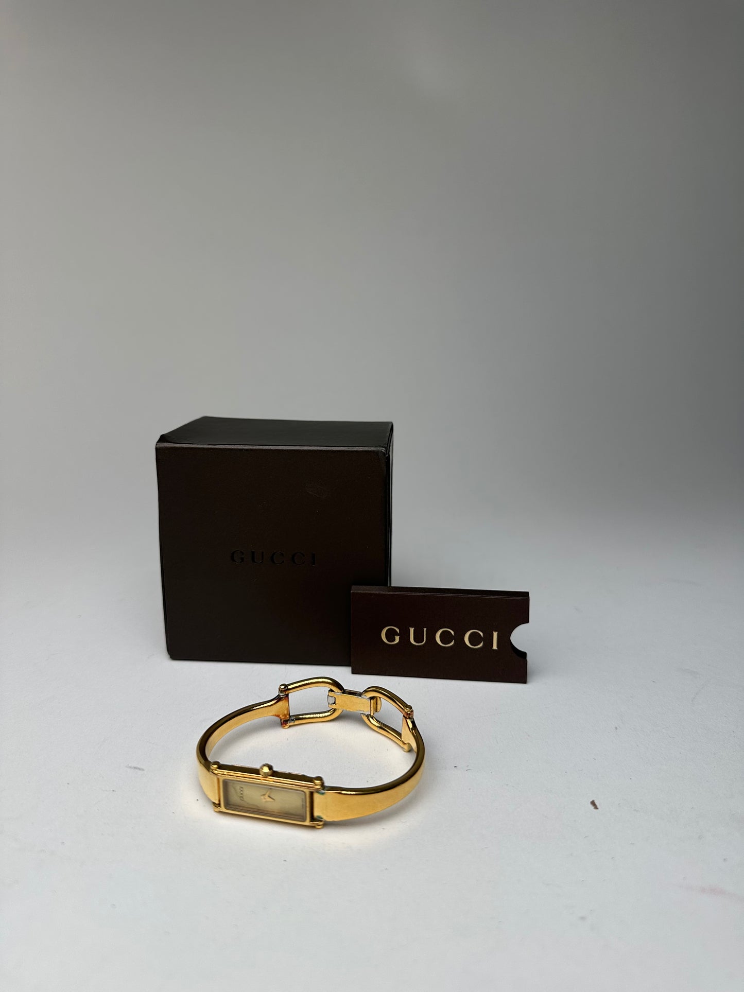 Vintage Gucci 1500L Gold-Plated Horsebit Bangle Quartz Watch