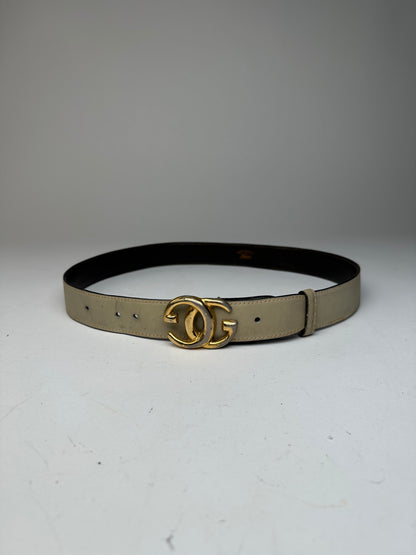 Vintage Gucci GG Leather Belt Grey