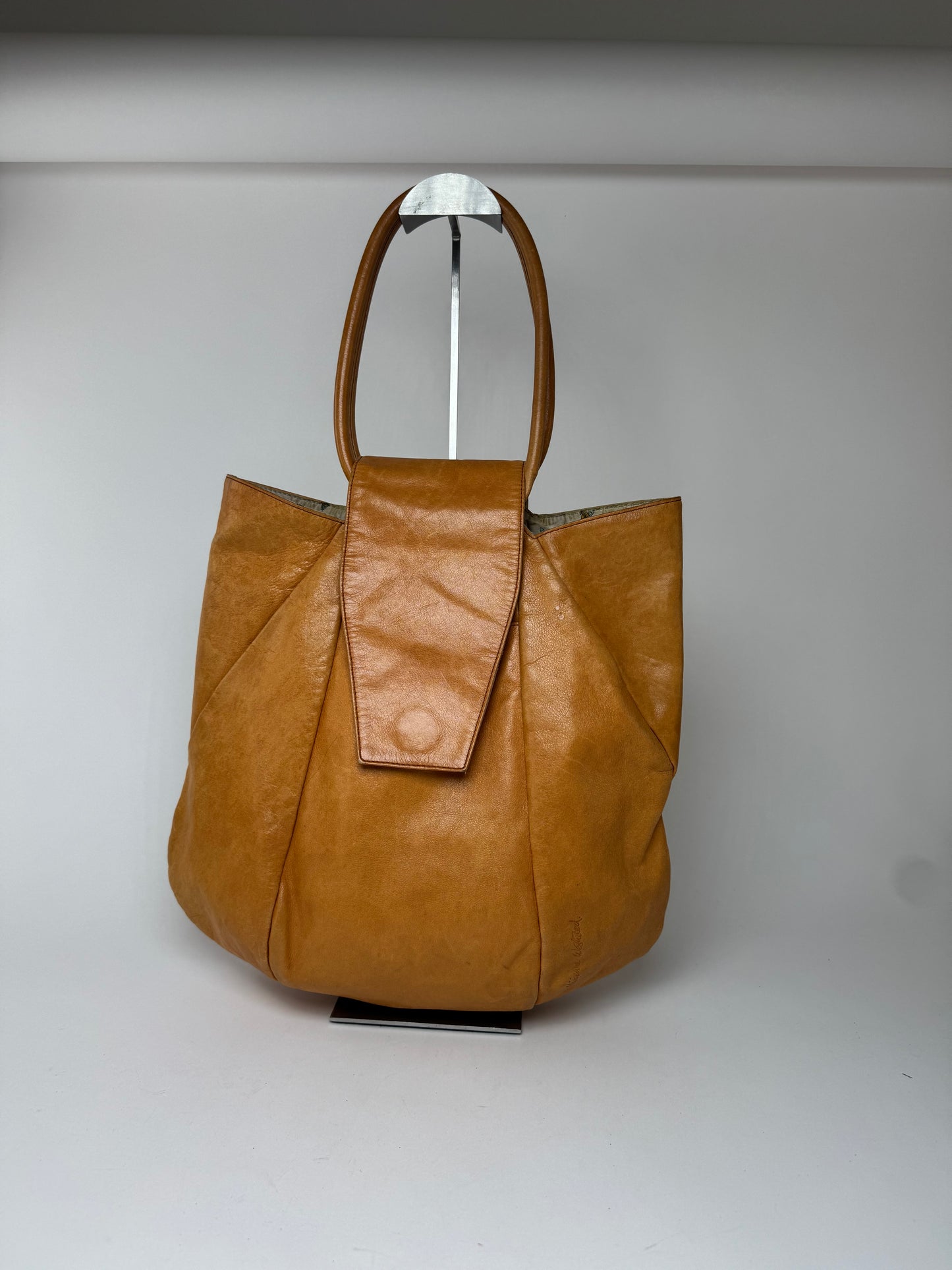 Sac vintage en cuir bidirectionnel Vivienne Westwood camel
