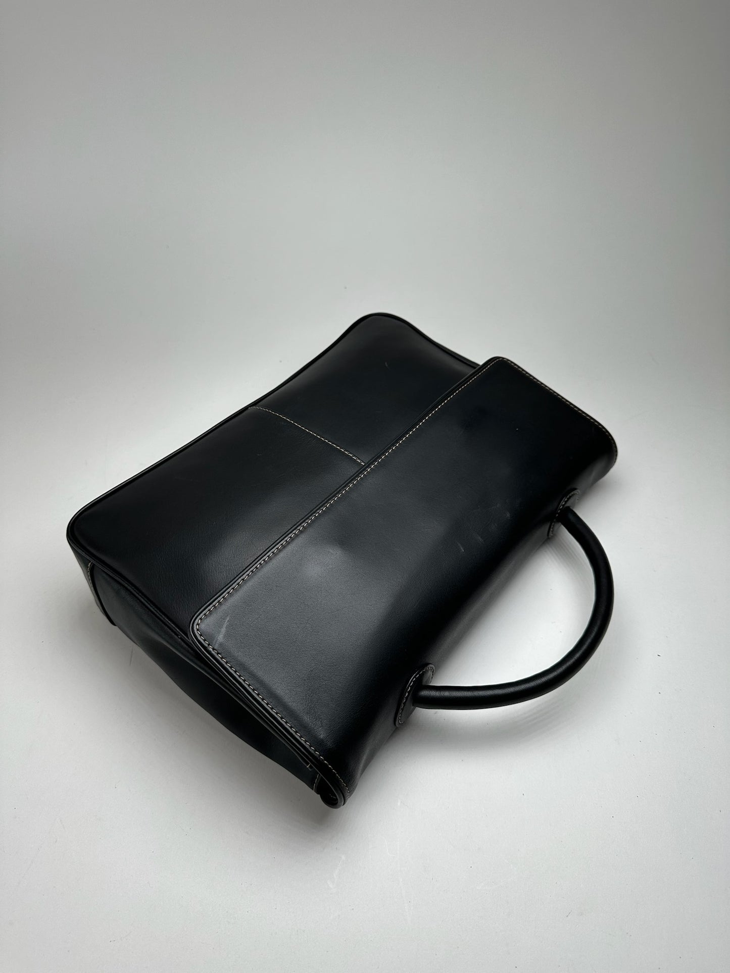Vintage Issey Miyake Leather Briefcase black